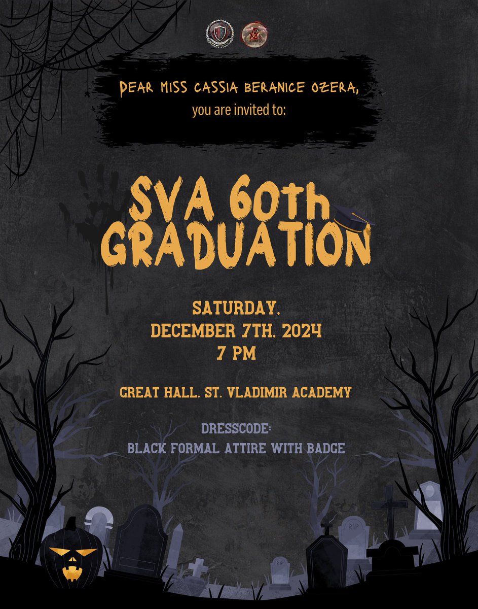 ⠀
Dear Miss Cassia Beranice Ozera,

It is with great pleasure that we extend to you an invitation to celebrate the 60th Graduation Ceremony, where we shall warmly honor our graduating students. We would be most pleased to have you join us.

Regards,
VNA.

&amp;. <a href="/Ms_COzera/">Cassia</a> 
⠀