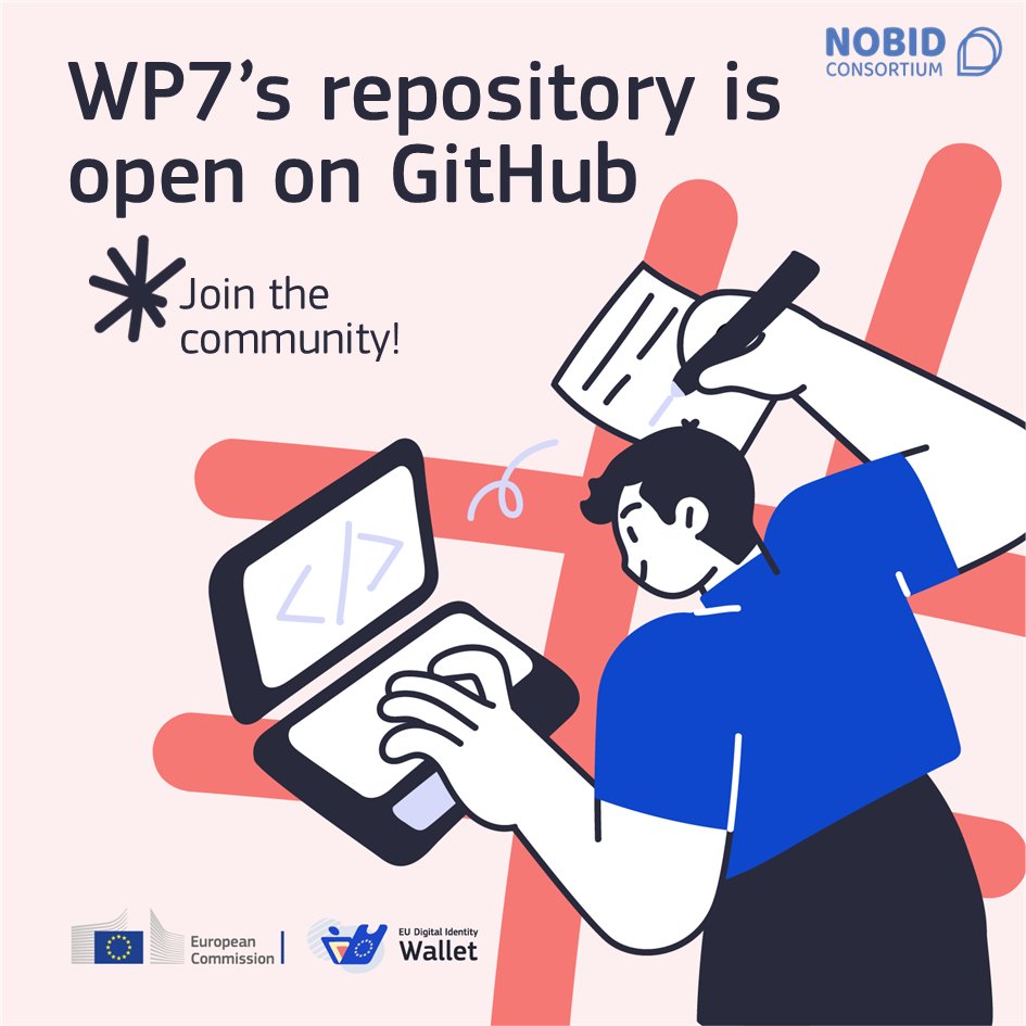nobidconsortium's tweet photo. Work Package 7 of the #NOBIDConsortium aims at testing the @EUdigitalID's payment use case. Want to learn more and join the conversation in the comments? Go to the GitHub public repository 👉 https://t.co/3xnLFkg64h

#EUDIW @EU_Commission @dsgv @intesasanpaolo https://t.co/P9EuPeWmbX