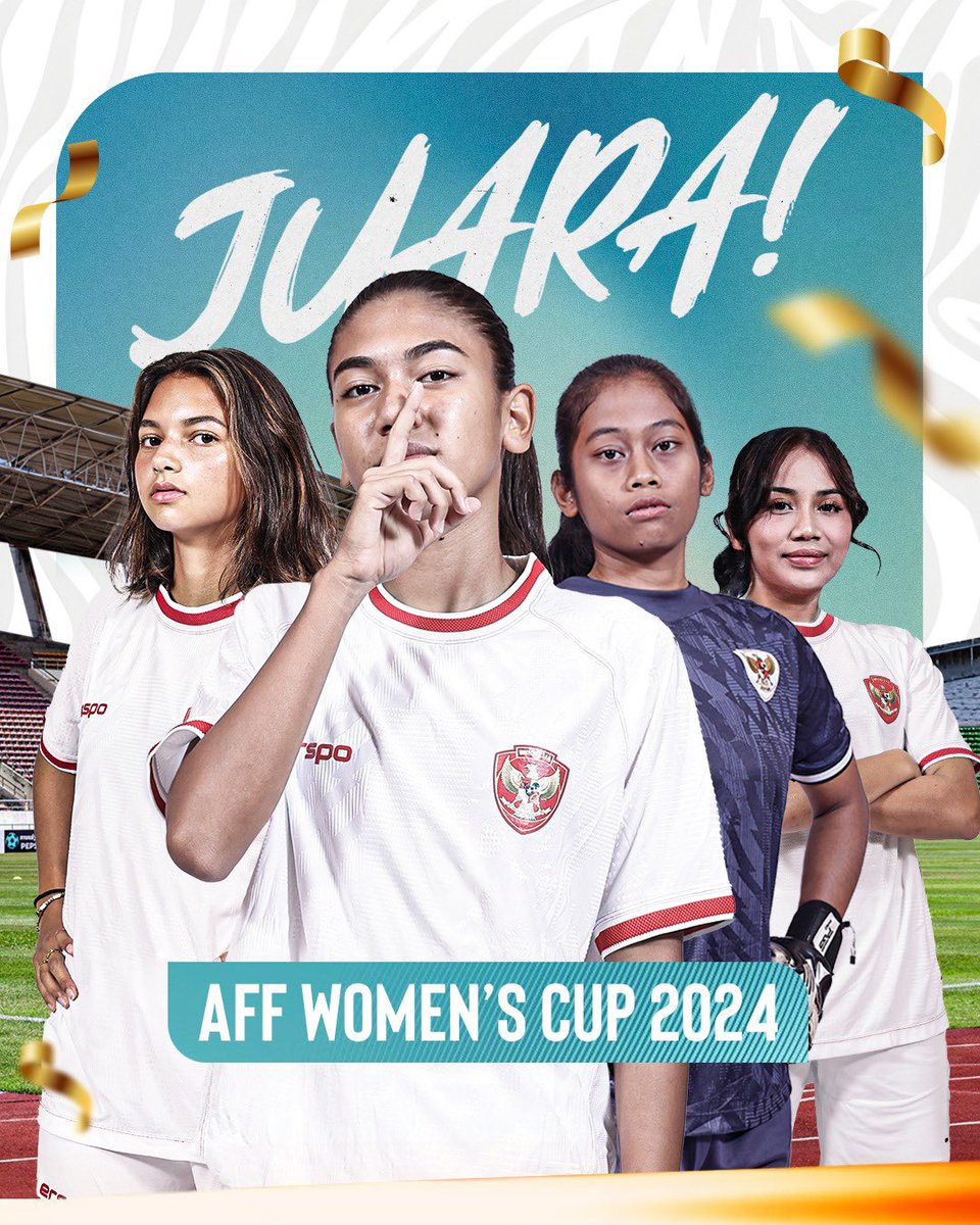 JUARA! 🏆

Timnas Putri berhasil meraih gelar juara AFF Women’s Cup 2024 setelah menang 3-1 atas Kamboja di partai final.

Selamat!