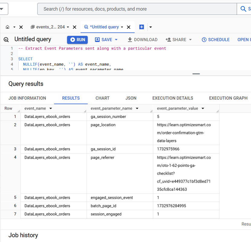 analyticsnerd's tweet image. 🚀 🤖 Here is how you can correctly extract all the event parameters (and their values) sent along with an event in #GA4 #BigQuery. 👇

When you preview the GA4 export data table in BigQuery, you see the values of event parameters stored in one of the four data types columns: