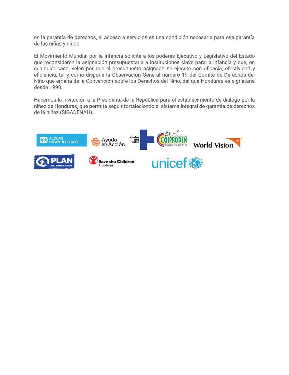 SaveChildrenHN's tweet photo. Comunicado
Preocupación por la baja prioridad a los derechos de las niñas y niños en el presupuesto del año fiscal 2025. Urgimos al gobierno a aumentar los recursos para el desarrollo de proyectos de bienestar y desarrollo para el beneficio de todas las niñas y niños de Honduras. https://t.co/HAI7Jn82Zc
