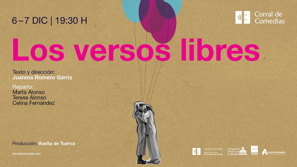 LOS VERSOS LIBRES 🎈

<a href="/TeatroVDT/">TeatroVueltaDeTuerca</a> nos lleva a la España de finales de los 70, un contexto en el que la libertad se convierte en una palabra con mayúsculas. Y retrata a una familia diferente, que es también el reflejo de los avances sociales #LGTBIQ+.

corraldealcala.com/espectaculo/lo…