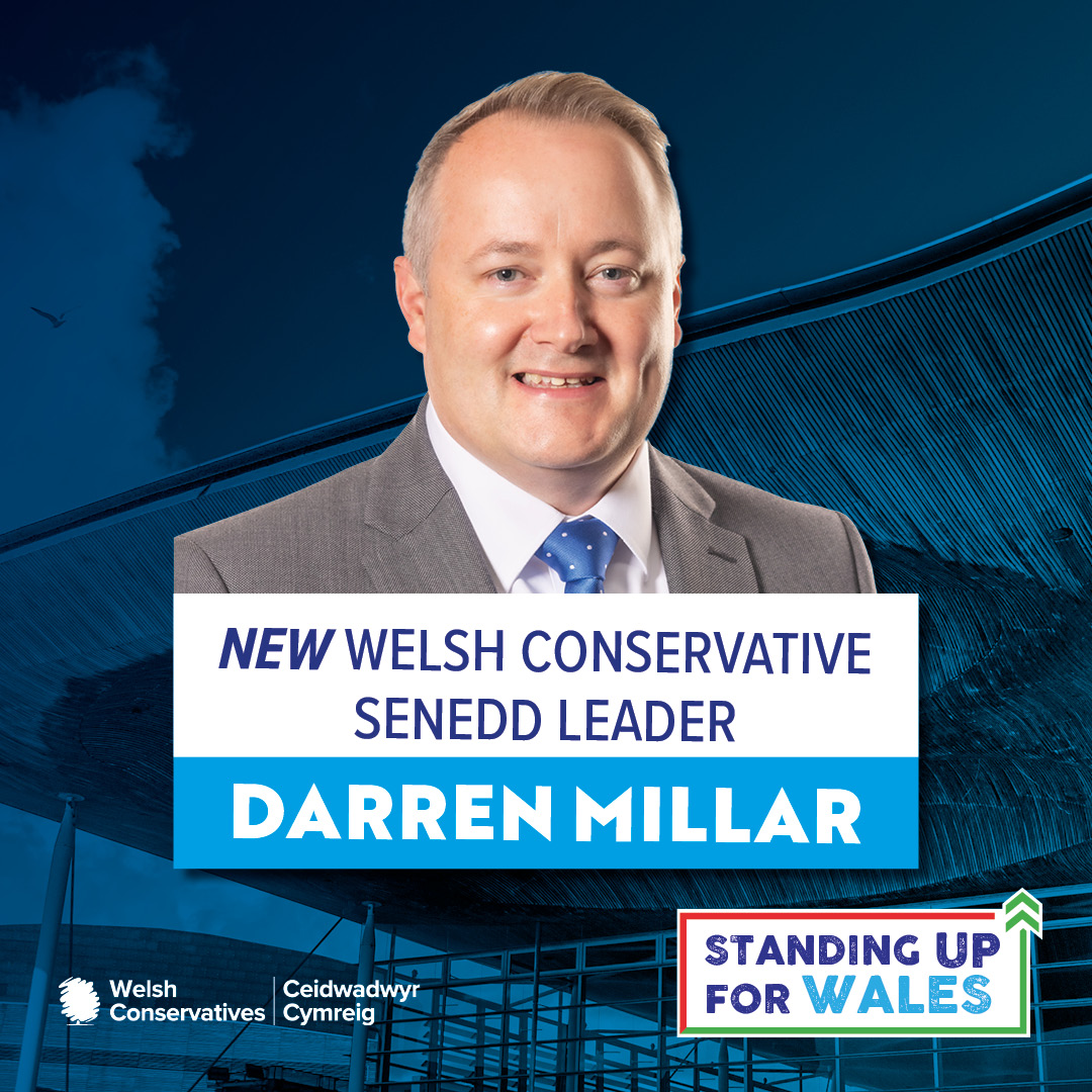 Welsh Conservatives 🏴 (@welshconserv) on Twitter photo ANNOUNCED: <a href="/DarrenMillarMS/">Darren Millar MS 🏴</a> has been elected unopposed as the new Leader of the Welsh Conservative Senedd Group.
It’s now time for our party to unite and take the fight to our political opponents as we prepare for the Welsh Parliament elections in 2026. ANNOUNCED: <a href="/DarrenMillarMS/">Darren Millar MS 🏴</a> has been elected unopposed as the new Leader of the Welsh Conservative Senedd Group.
It’s now time for our party to unite and take the fight to our political opponents as we prepare for the Welsh Parliament elections in 2026.