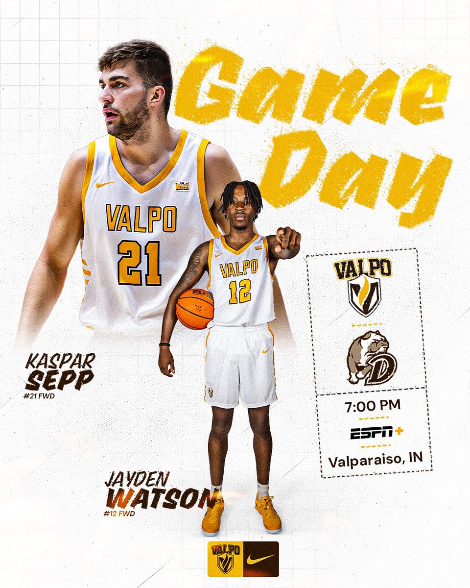 Beacons host the Bulldogs in the first MVC matchup of the year 🔥

🆚 Drake
⏰ 7:00 P.M. 
📍 Valparaiso, IN 
🎟️ tickets.valpoathletics.com/section/mens-b…
📺 ESPN + tr.ee/LpyZ1f8UDn 
📻 WVUR-FM 95.1 bit.ly/2Z1ll4Q
🔗 linktr.ee/valpombb 

#BeaconUp #SeeTheLight #EverydayGrit