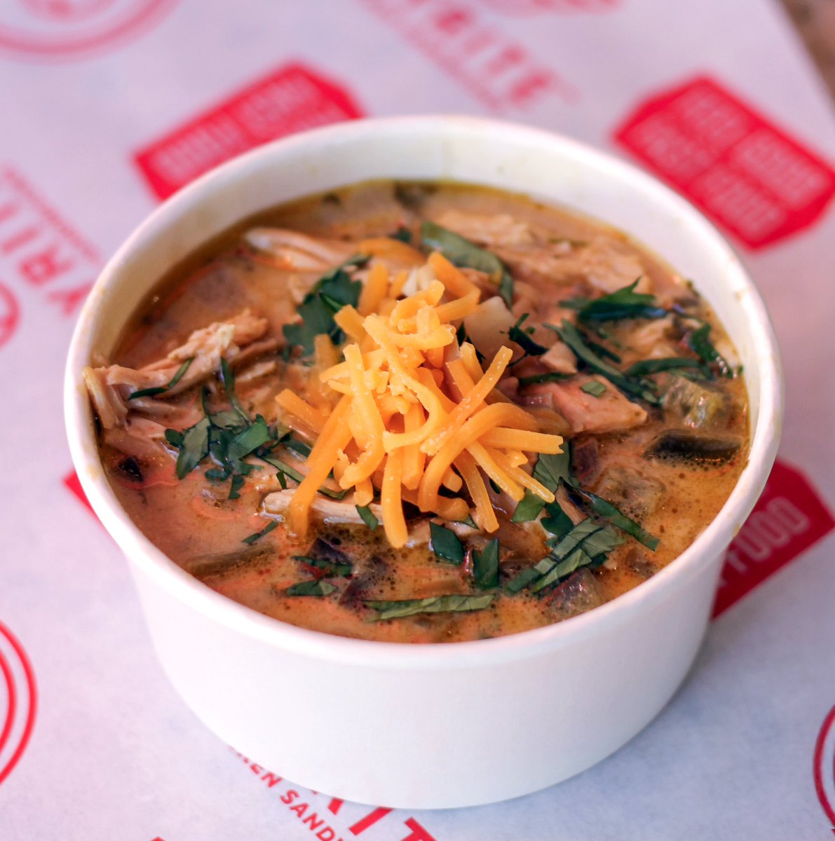 Baby it’s cold outside! Warm up with a bowl of our new white bean chicken chili. Poblano peppers, onion and cilantro give it that extra kick.