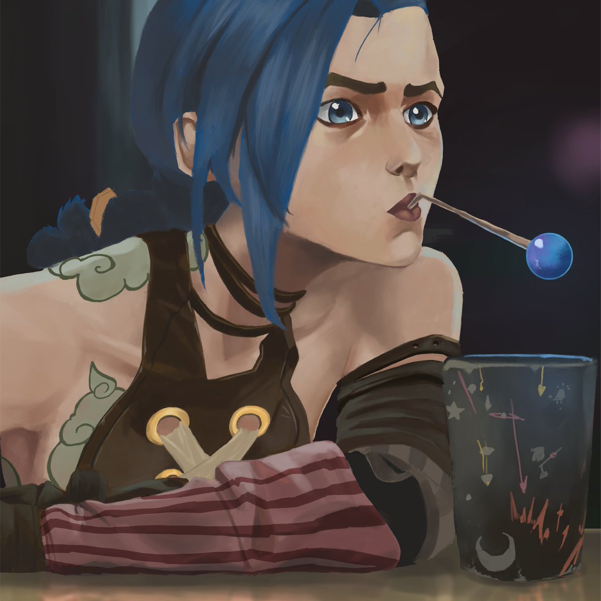 RParzival's tweet photo. Copia de una escena de Arcane temporada 1, lo que me ha gustado está serie sobra decirlo no tan solo por ser jugador de LoL y a parte ser Main Jinx si no por lo bien trabajada que quedó está obra, superando mis expectativas #arcanefanart #jinx #jinxfanart #Arcane https://t.co/Pa8NOonCYd