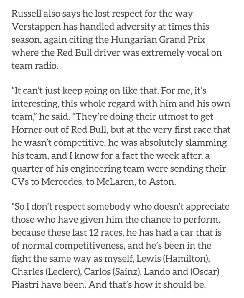 LH44_Updates's tweet photo. 🚨| NEW: FULL Quotes from George Russell below ⬇️ 🤯🤯

#F1 #AbuDhabiGP https://t.co/DeA8hb3usQ