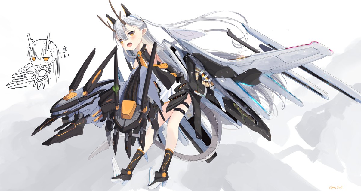 「龍娘ちゃん装備差分(追加ブースター、爪装備) 」|Sijimisoのイラスト