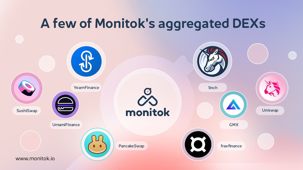 Why DEX aggregation matters? 🤔

- Better trading rates.
- Access to deeper liquidity.
- Fewer hoops to jump through.

With Monitok, it’s all built into your trading experience. Learn more👇
monitok.io