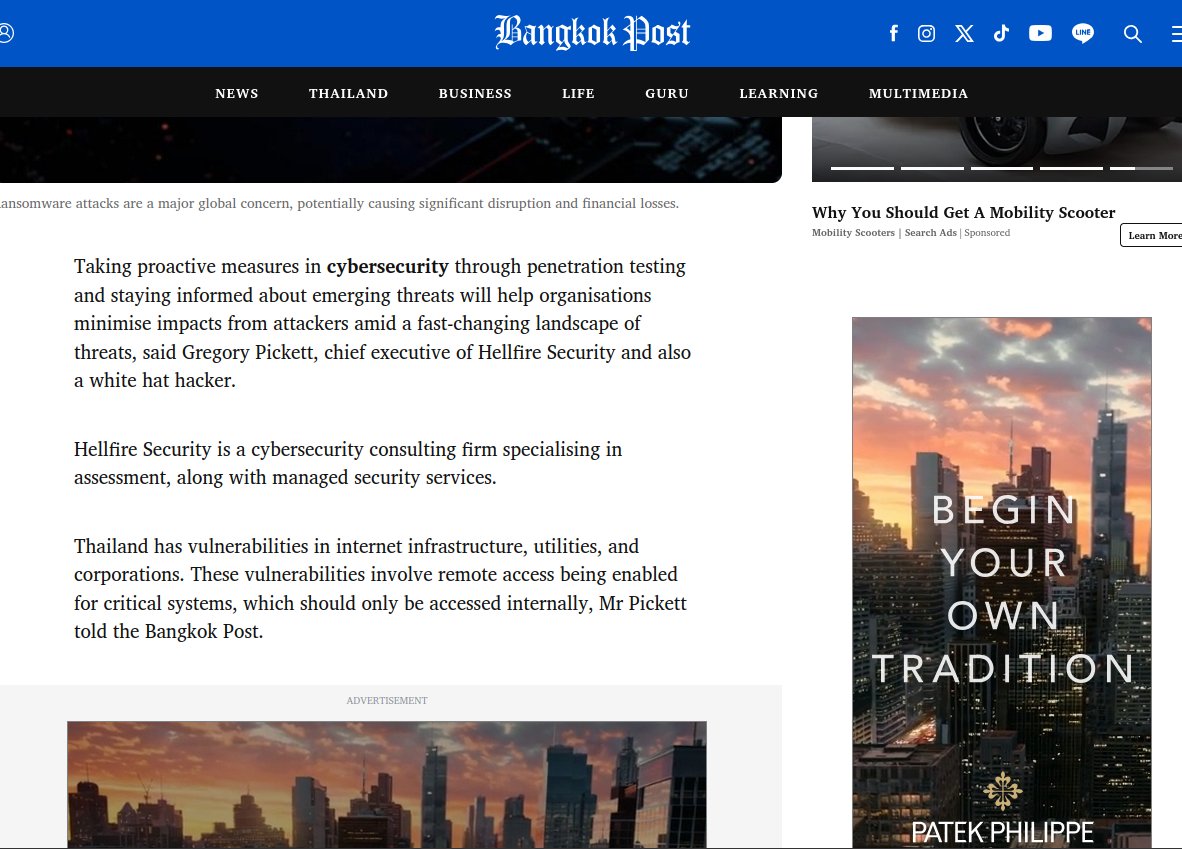 shogun7273's tweet photo. This is an interview that I did for the Bangkok Post last July.  #cybersecurity #Thailand #critical #infrastructure https://t.co/eOPHV8PWqx https://t.co/VTXQQDN4gO