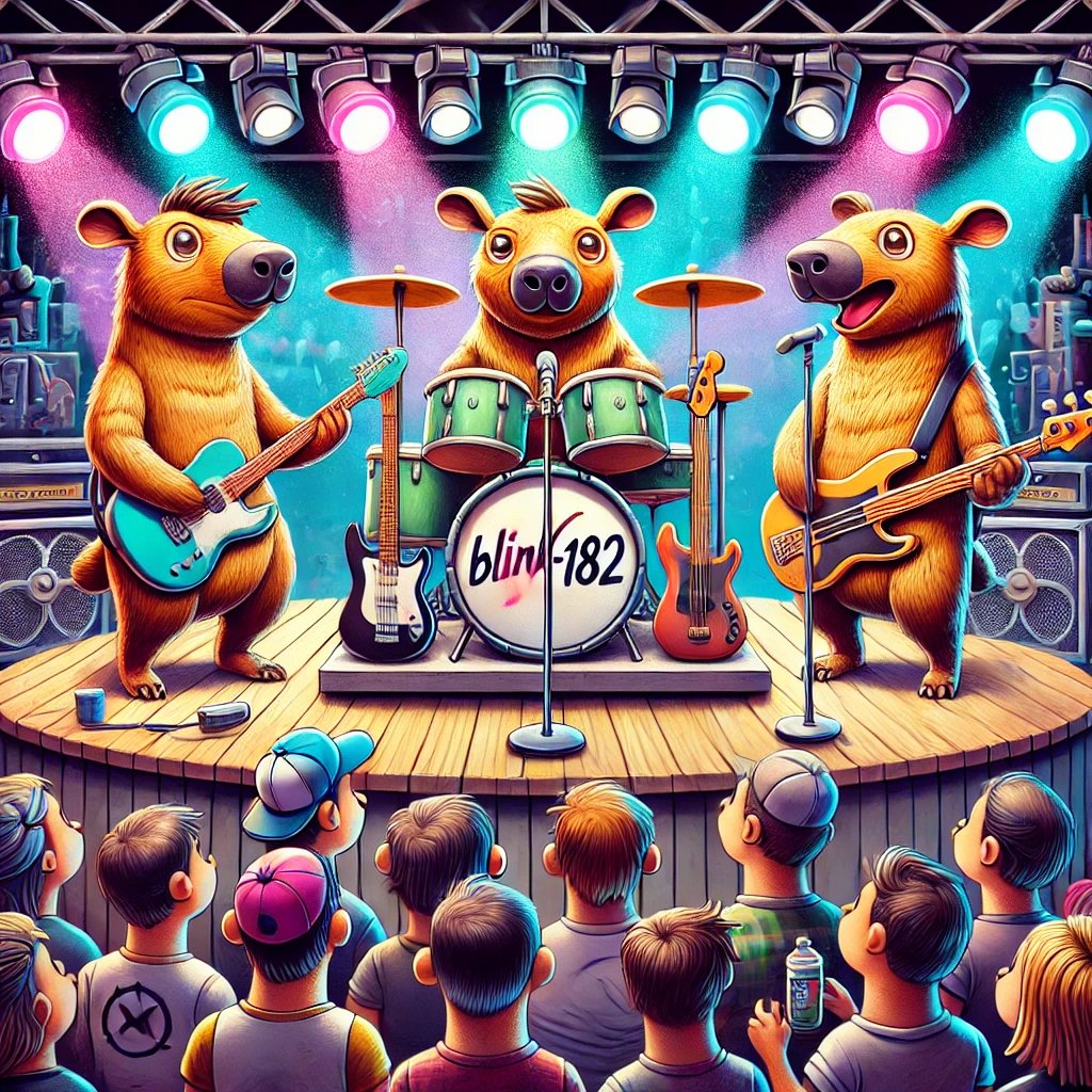 mitztlom182's tweet photo. Asked AI to create an image of @blink182 as if they were wombats. Didn't disappoint. @markhoppus @tomdelonge @travisbarker https://t.co/X4wzzVs0rp