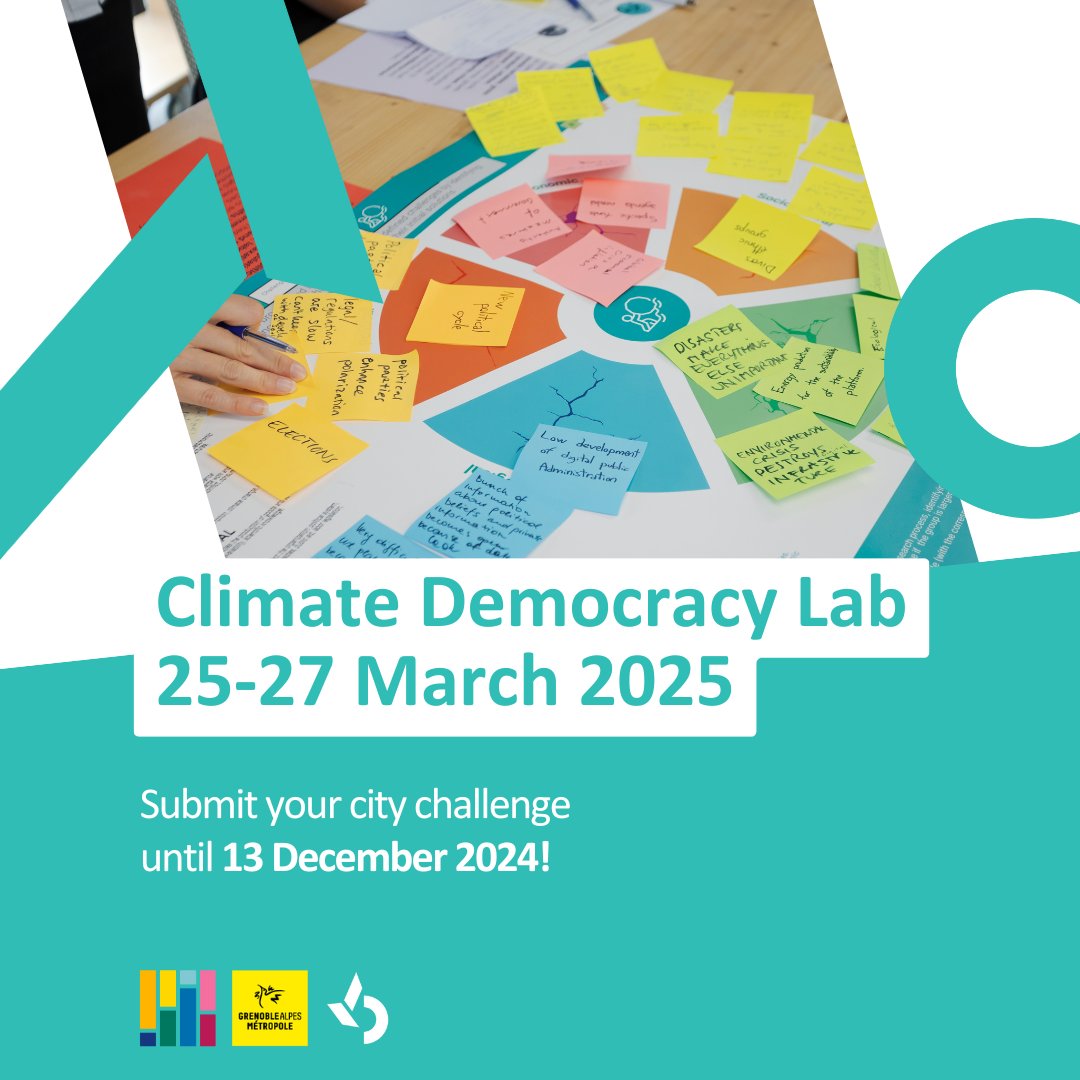 Facing a climate challenge in your city? 🚨

Let’s come up with solutions! 

Join the Climate Democracy Lab (25-27 March 2025) to rethink action with your community.

Submit your challenge by 13 Dec: bit.ly/413huBR

<a href="/EUROCITIES/">Eurocities</a>