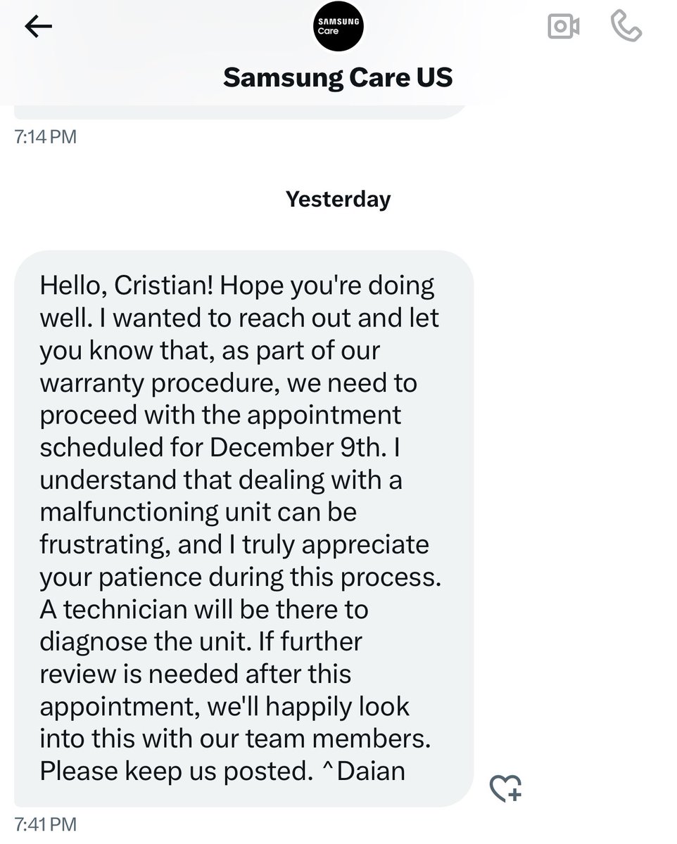 cramos702's tweet photo. @SamsungCareUS this is my final Samsung appliance purchase. After indicating that two technicians came to diagnose, they are sending another technician to diagnose! I knew I should have went with @LGUS https://t.co/3xZWZznv4W