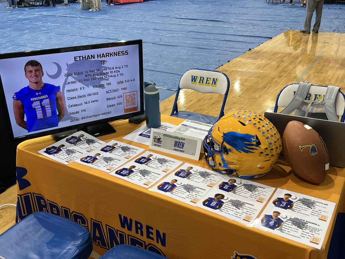 🌴🌀🏈PUMPED to PROMOTE our class of 2025 &amp; the rest of our <a href="/OfficialWrenFB/">Wren Hurricane Football</a> players at this years <a href="/SCFCA1/">SCFCA</a> recruiting fair.  GREAT PLAYERS &amp; GREAT GRADES come from <a href="/OfficialWren/">Wren High School</a>‼️<a href="/CoachPerdomo/">Chris Perdomo</a> <a href="/Miller_Jordan3/">Jordan Miller</a> <a href="/ASD_1Excellence/">Anderson School District One</a>