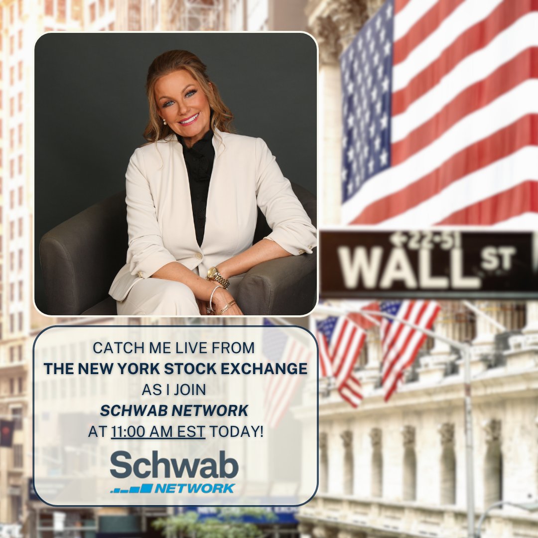 rebeccawalser's tweet photo. Tune in at 11:00 AM EST where I will be LIVE FROM NYC on @SchwabNetwork with @NPetallides!
#SchwabNetwork #NotYourAverageAdvisor https://t.co/ukAtU6L3kH