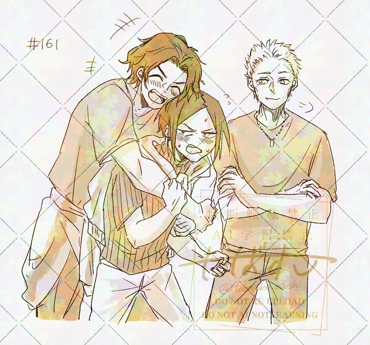 tabasuko_osushi's tweet photo. 今日TLで🐶🦊を良く見た気がしたので161話で頭焼かれた🐶🦊＋💊を下描きして放置してたのを清書したんだけど161話読んだらやっぱり🐶🦊可愛いな…って………
犬……デカくない……？大型犬じゃん……… https://t.co/gPxs0UCnGC