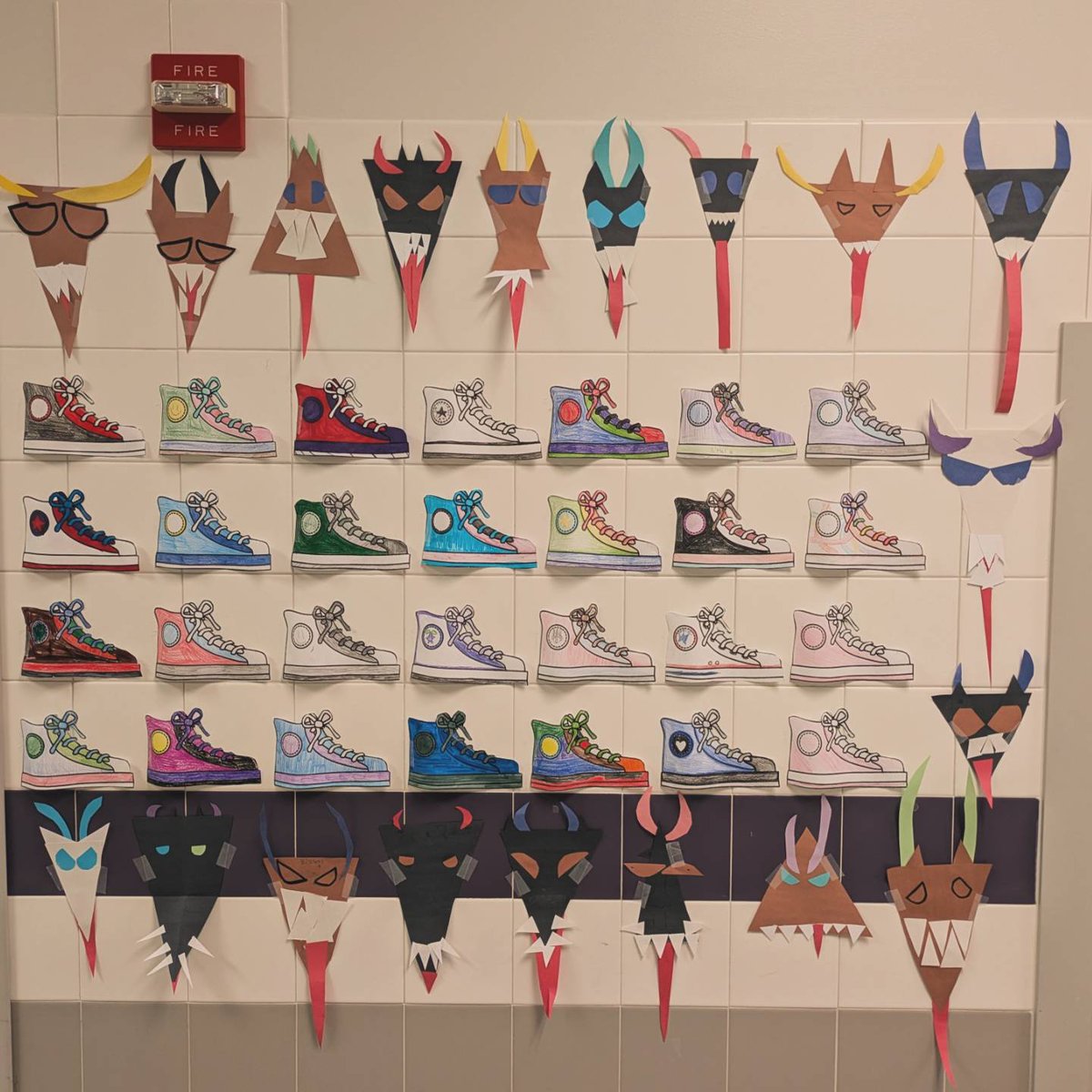 frau_leonard's tweet photo. Tomorrow is Santa Nikolaus Tag - today German 1 students prepared by decorating shoes for Sankt Nikolaus and then making a Krampus based on a quick quiz 🎅👟👹 #teachgerman https://t.co/dHLhYwuQwG