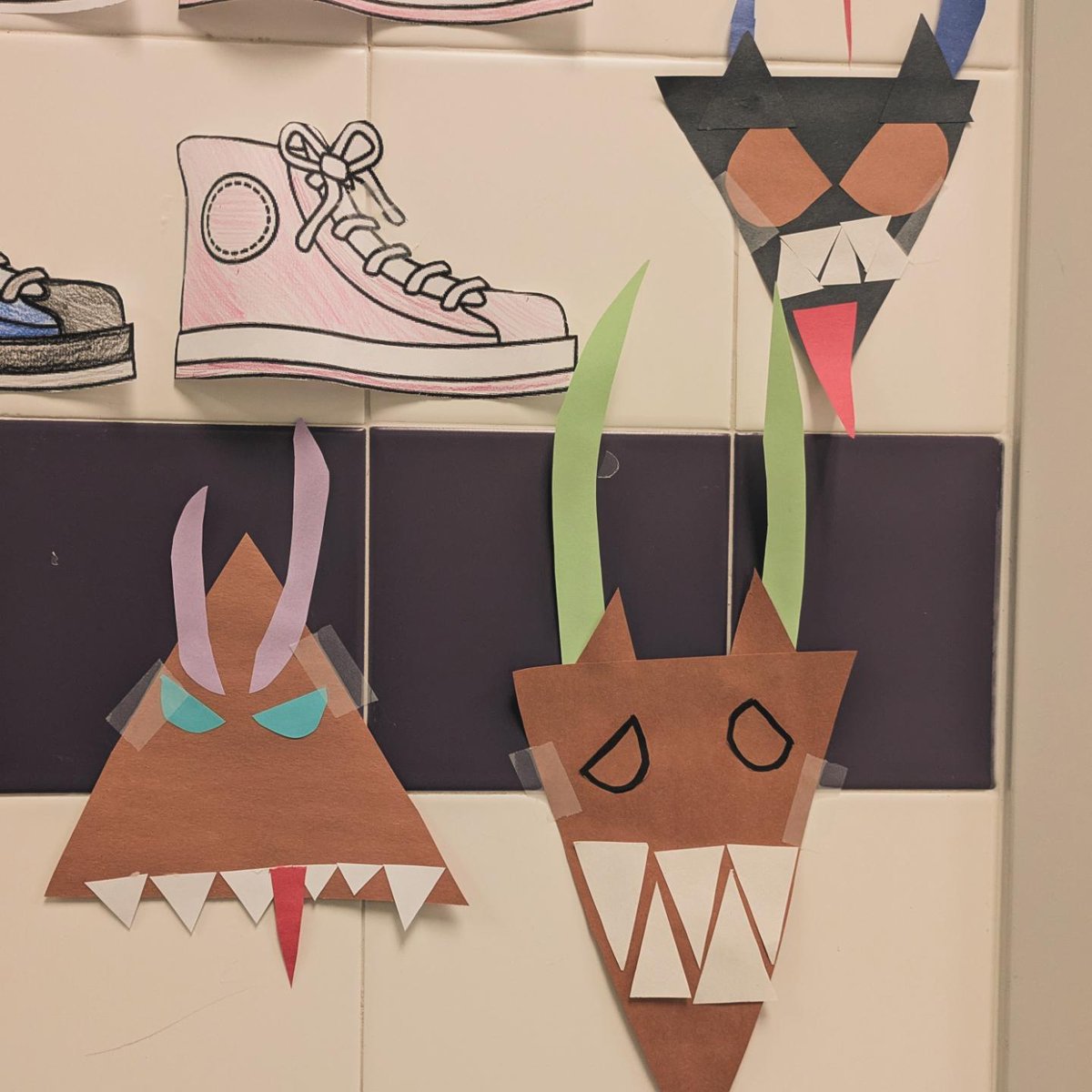 frau_leonard's tweet photo. Tomorrow is Santa Nikolaus Tag - today German 1 students prepared by decorating shoes for Sankt Nikolaus and then making a Krampus based on a quick quiz 🎅👟👹 #teachgerman https://t.co/dHLhYwuQwG