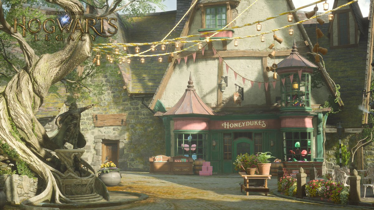 photomodegame's tweet photo. 広場で写真撮るとどうしてもハニードゥークスが主役になっちゃうねえ
#HogwartsLegacy
#ホグワーツ・レガシー https://t.co/G3gyKhSBGt