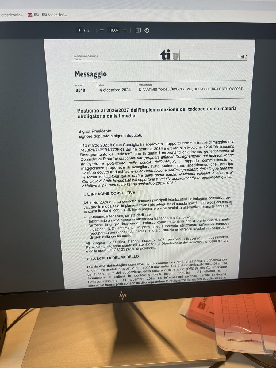 sharonbsha's tweet photo. Il tedesco in prima media slitta di un anno. 

Il Governo posticipa l’insegnamento all’anno scolastico 2026/2027. La necessità di trovare e formare i docenti anche tra le motivazioni. 

@RSIInfo_ https://t.co/PfQAzfA8Dt