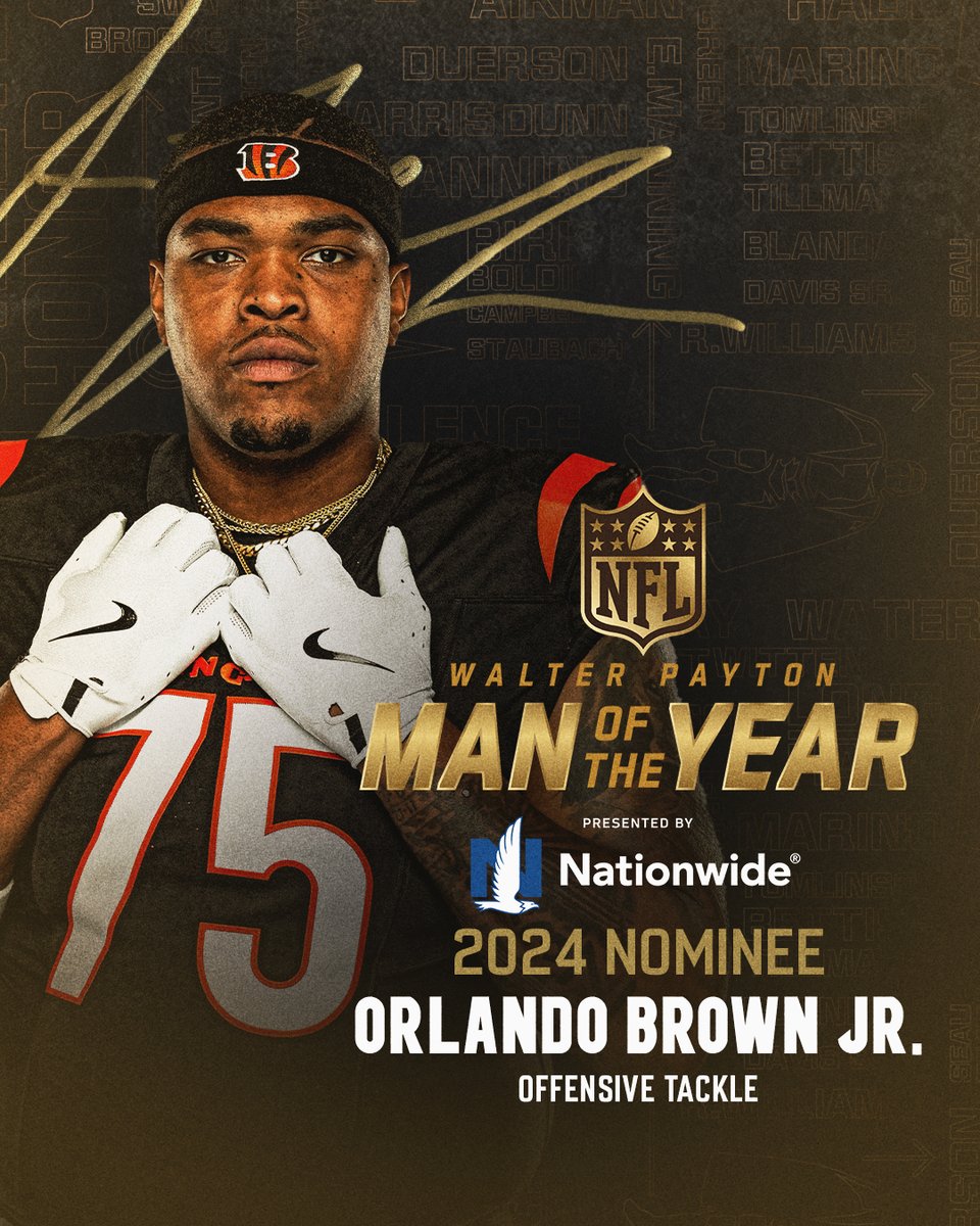 Bengals's tweet photo. We’re happy to announce @ZEUS__57 as our nominee for the 2024 Walter Payton NFL Man of the Year Award!

📰: https://t.co/chGDQKWZKW

#WPMOYChallenge | @Nationwide https://t.co/EKC9YbN3bx