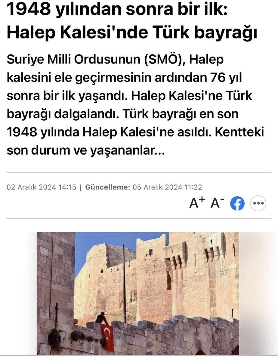 ▪️Suriyeliler gitsin diye yıllardır bağıranlar Halep Kalesine asılan Türk bayrağından rahatsız!!!

▪️Suriyelilerin dönüşünü hızlandıracak her gelişmeyi iç kamuoyuna “Felaket” diye duyuruyorlar!!!

▪️Allah aşkına siz tam olarak ne istiyorsunuz? Derdiniz tam olarak nedir?