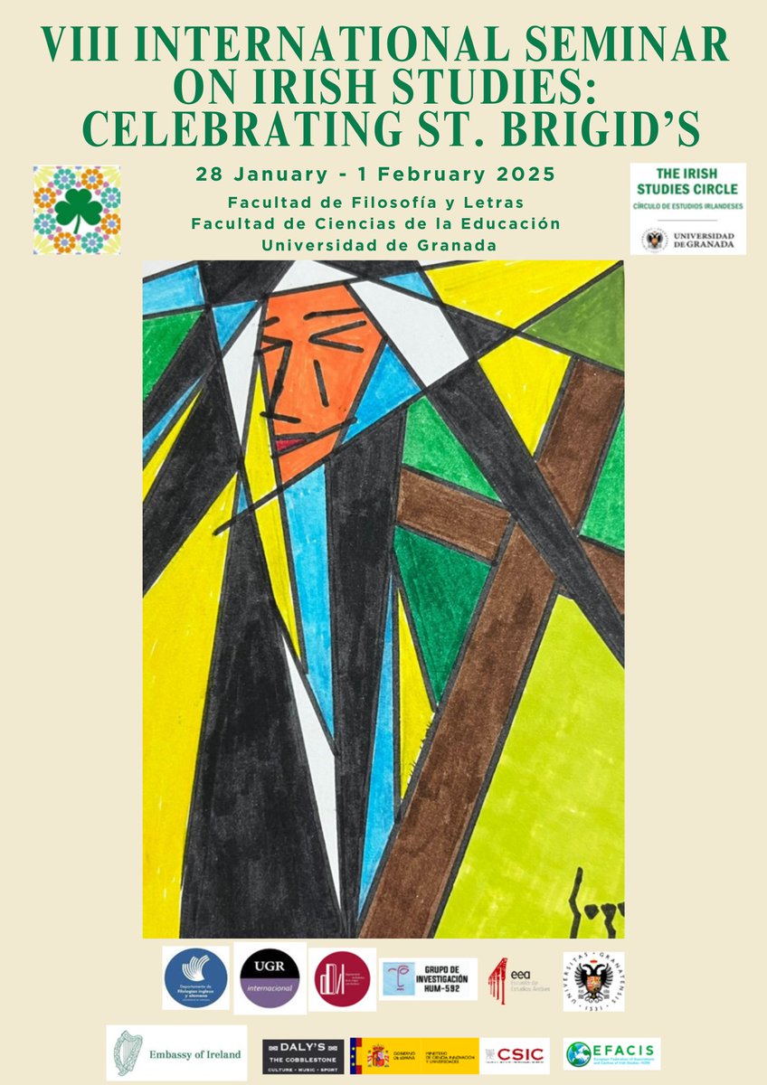 PilarVArgaiz's tweet photo. Please, find below the poster of our forthcoming seminar ☘️❤️ more details soon, concerning registration and programme. Thanks to artist Goyo for his amazing painting "St Brigid's Diary", especially commissioned for this event @e_efacis @hidalgo_tenorio @CanalUGR @IrlEmbMadrid https://t.co/y3oV9n7krR
