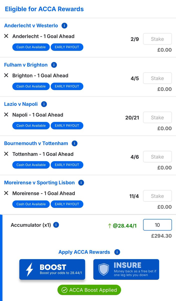 FootyAccums's tweet photo. Our '1 goal ahead' Acca on Boylesports for tonight's action! ⚽️

The 1 GOAL AHEAD market is EXCLUSIVE to Boylesports here 👉 https://t.co/fZ1HmdrWsy

🎁 Join today, bet £10 and get £30 in FREE BETS & a £10 CASINO bonus!

Not only will they payout if the team goes 1 goal ahead, it qualifies for ACCA BOOST as well! ✅

#Ad | GambleAware | 18+ | New Customer Offer | Always Gamble Responsibly