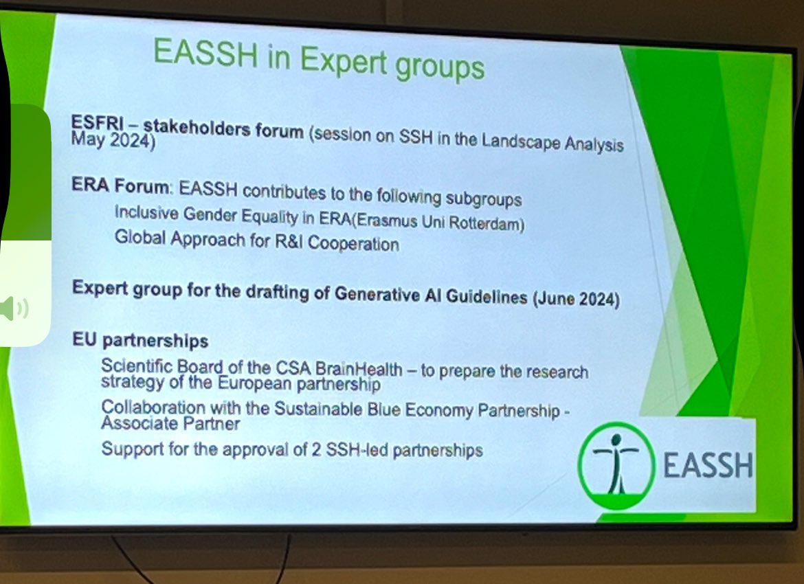 The IHA is delighted to have a representative at another European Alliance for Social Sciences &amp; Humanities (EASSH) AGM in Brussels to meet delegates from key HSS organisations &amp; institutions across Europe. eassh.eu