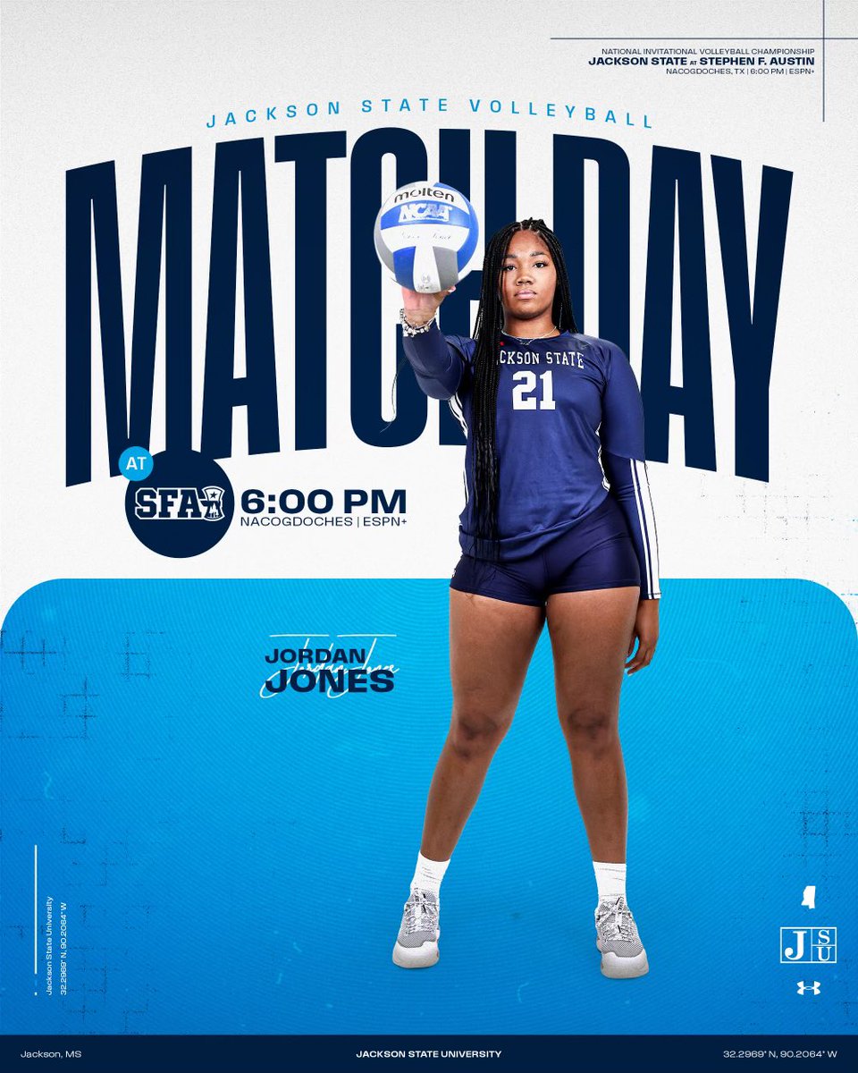 🏐Game Day🏐

The Tigers open play in the 2024 NIVC today in Nacogdoches, Texas against Stephen F. Austin tonight! First serve is set for 6pm.

#TheeILove | #GoJSUTigersVB🐅