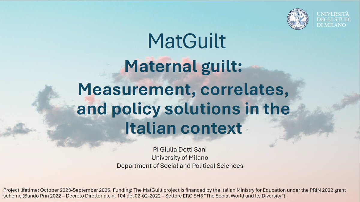giuliadottisani's tweet photo. So happy to present some preliminary results from the MatGuilt project at the Doctoral School of Sociology and Social Research #UniversityofTrento Thanks 😍@agnevitali https://t.co/JeClBIo14R