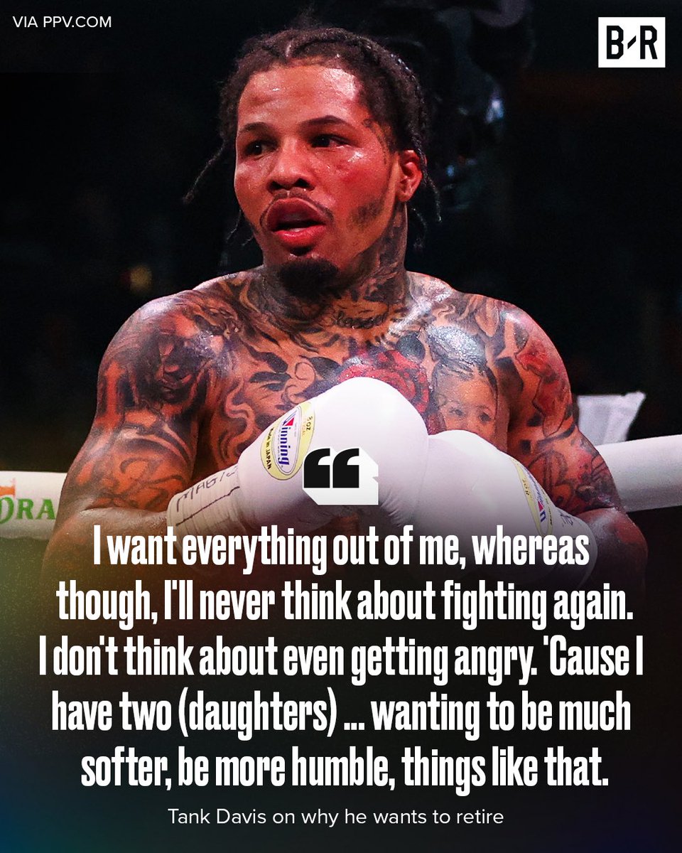 BleacherReport's tweet image. Gervonta "Tank" Davis announces he's retiring from boxing after 2025

(via @ppv_com)