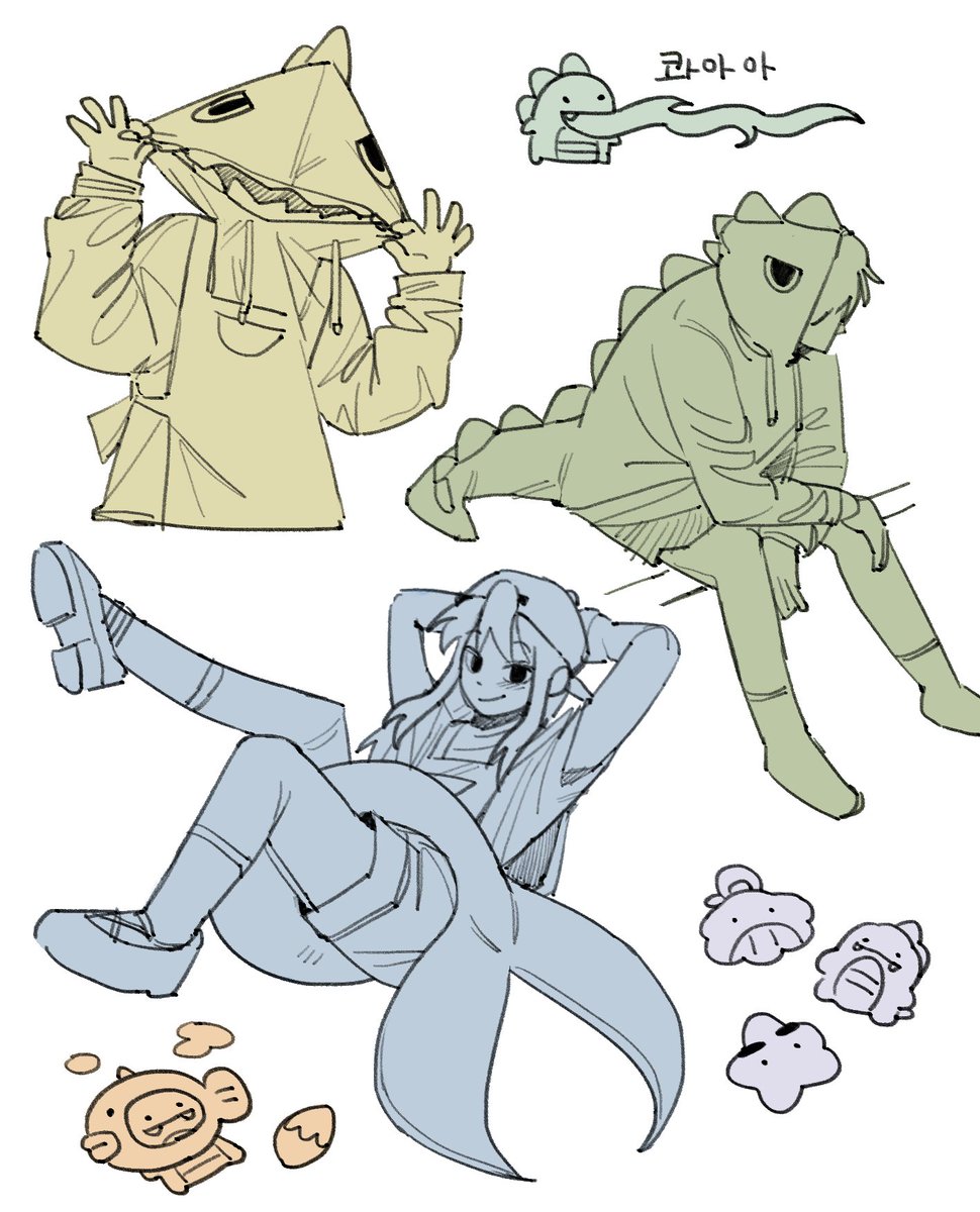 #오늘의_뜰로키 
공룡공룡고래공룡공룡별고래