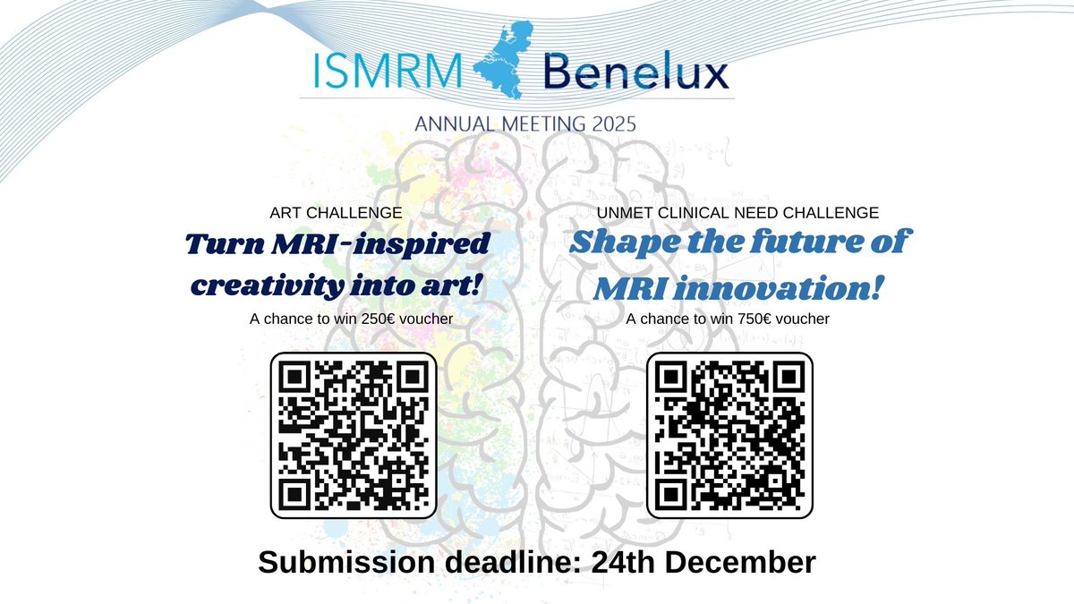 ISMRMbenelux's tweet image. 📢 Our Unmet Clinical Challenge is now open to all! Are you a clinician, MRI technician, MRI physicist, PhD student, or junior PostDoc with insight into a clinical problem related to MRI? Would you like to express yourself creatively? Join the challenges! 🌟