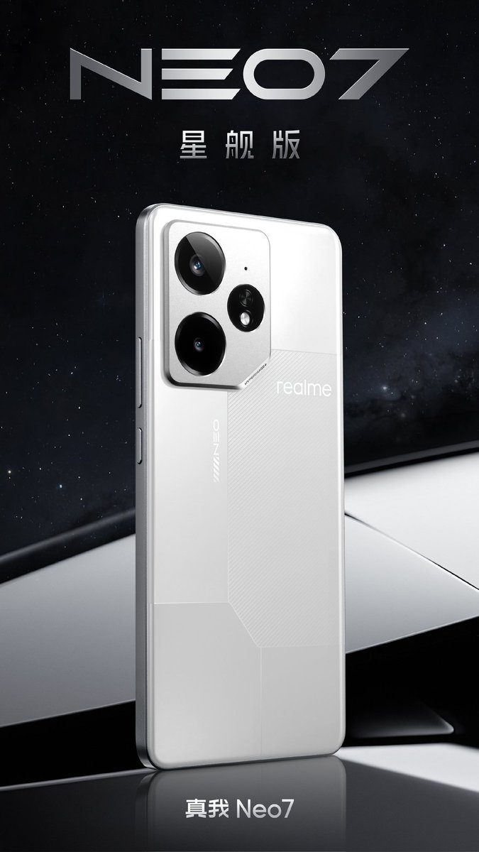 ThakorSanj62679's tweet photo. Realme Neo 7 HQ image
🔹📱6.78" 1.5K OLED display
120Hz refresh rate
🔹MediaTek Dimensity 9300+
LPDDR5x RAM & UFS 4.0 storage
🔹Android 15
🔹RealmeUI6
🔹50MP+8MP
🔹16MP🤳
🔹7000mAh
🔹In-display optical f.S
🔹8.56 thickness
🔹213 gram weight
#RealmeGTNeo7 #realmeNeo7
#realmeUI6 https://t.co/AnSO2yQmqr