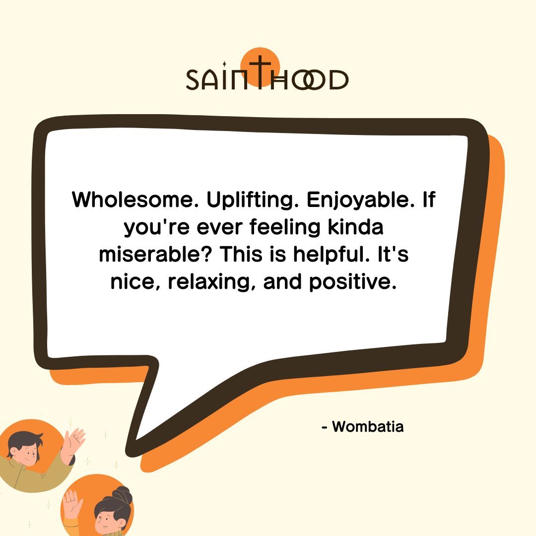 Thank you so much, Wombatia, for your review! We really hope this game is not just fun for you all to play but can also be a game that can help you feel better and happier!
#SainthoodGame #religion #God #christian #faith #prayer #Jesus #fyp #foryou  #FaithInAction  #Jesuslovesyou