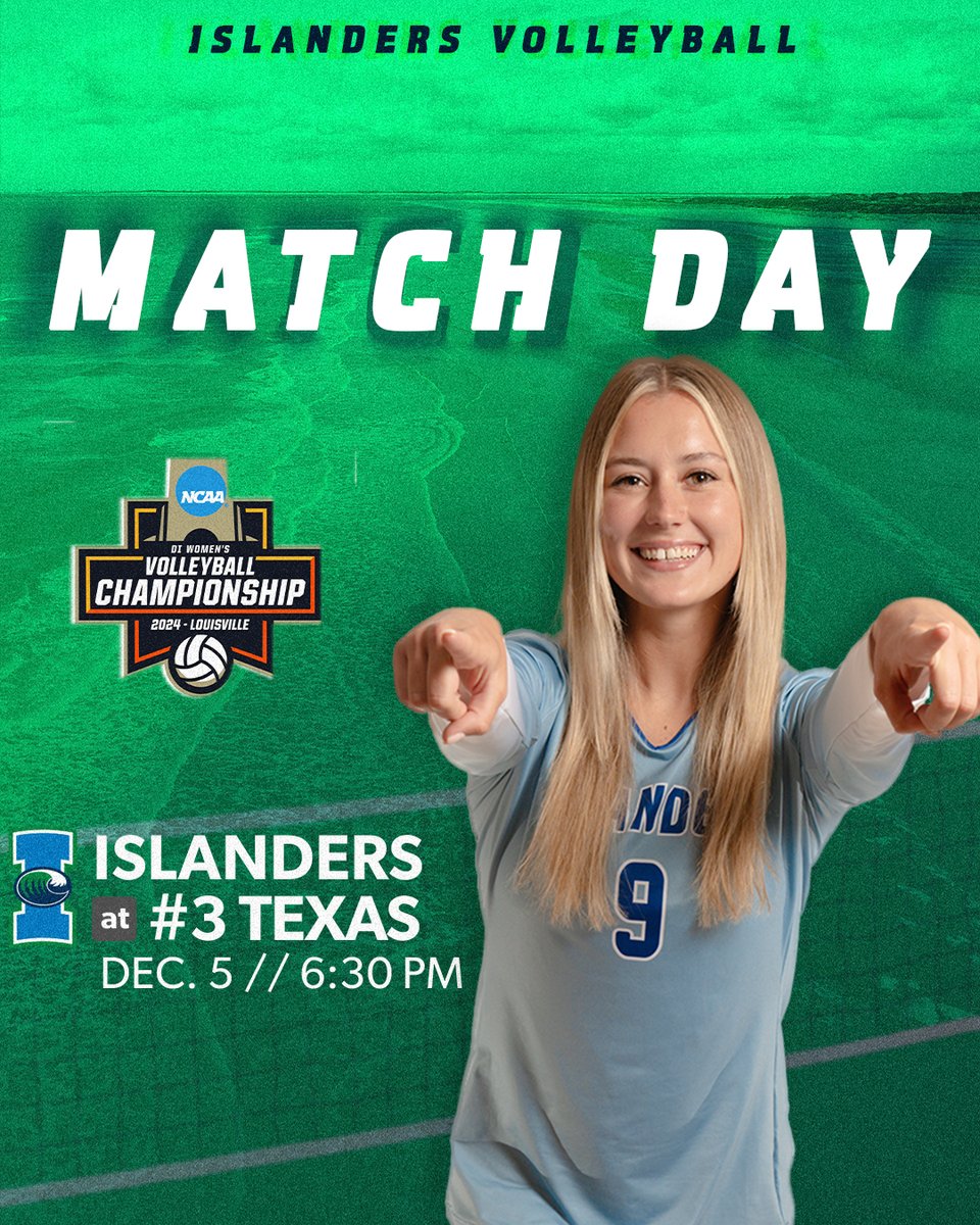 Let's get dancing.

⭐ | NCAA First Round
🆚 | No. 3 Texas
⏰ | 6:30 pm
📍 | Gregory Gym // Austin, TX
📊 | t.ly/YkwiY
📺 | t.ly/d3rJb

#ShakasUp