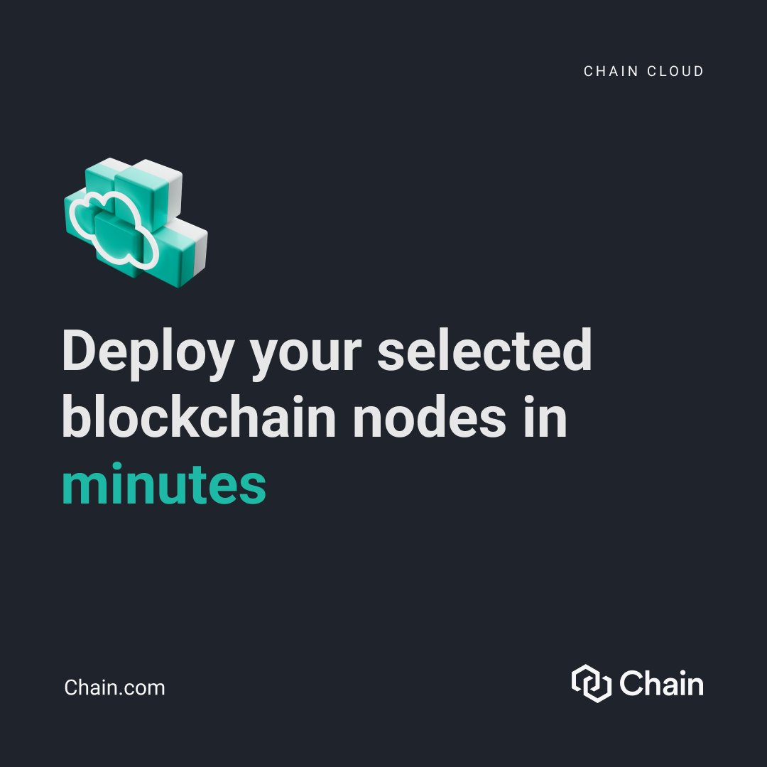 Chain's tweet photo. ☁️ Simplify your node operations with #ChainCloud’s intuitive dashboard. 🚀
Deploy from more than 25 blockchain networks today 👉 https://t.co/RpEtHuhlWU https://t.co/7nhD5YfJdS