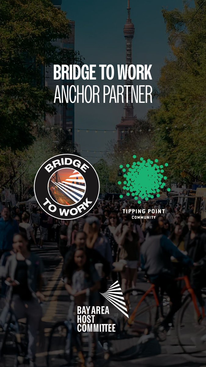 bayareaHC's tweet photo. We’re thrilled to introduce our groundbreaking workforce development program, Bridge to Work, alongside our Anchor Partner, @TippingPoint.

Tipping Point will serve as the program’s core orchestrator and stakeholder convener. Together, we’re connecting 500 participants to jobs created by marquee events including @NBAAllStar 2025, @SuperBowl LX and @FIFAWorldCup 26™, while creating pathways for long-term careers.

This partnership represents a shared vision of empowering individuals through innovation, workforce development, and sustainable career pathways.

Read full press release here: https://t.co/AO9ljKC41d

#BridgeToWork #WorkforceDevelopment #CareerDevelopment #BayAreaUnite