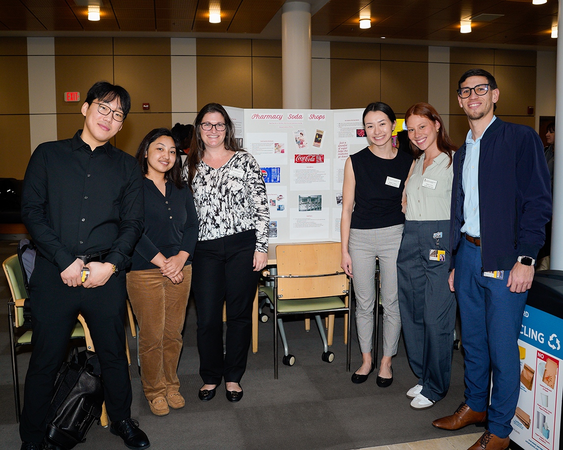 umsop's tweet photo. In November, our first year #PharmD students showcased their amazing research on the history of #pharmacy and UMSOP as part of their Professional Foundations of Pharmacy class. 

#PharmacyHistory #FuturePharmacists #UMarylandPharmacy #Pharmacist #PharmDStudent https://t.co/k9rKcqbHFj