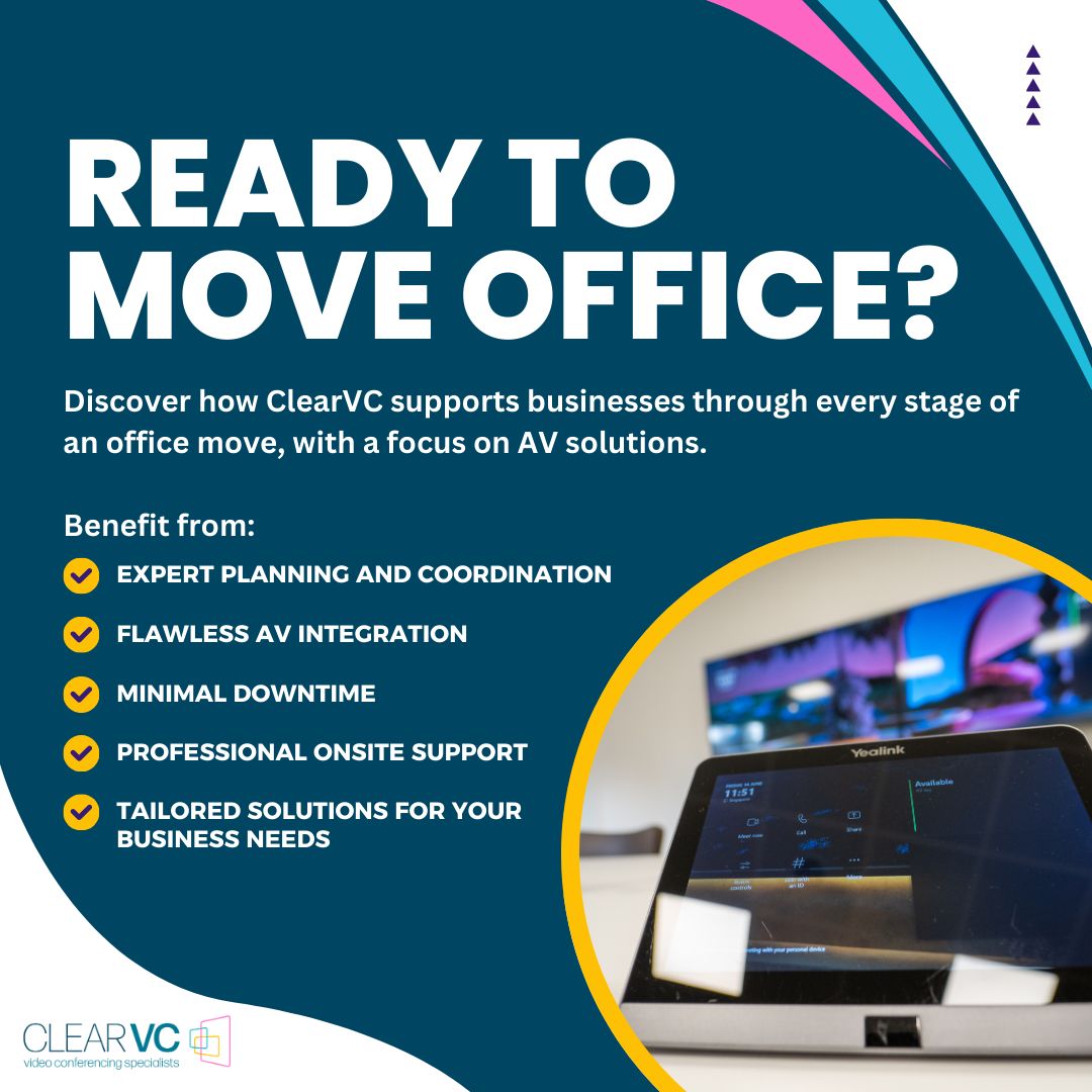 clearvc_'s tweet image. Relocating your office in the #NewYear? Ensure your audio-visual setup is flawless with ClearVC. Our tailored solutions minimize downtime and ensure seamless integration. 

Contact us for a one-to-one discovery call here: clearvc.co.uk/contact-us

#OfficeMove #MovingOffice
