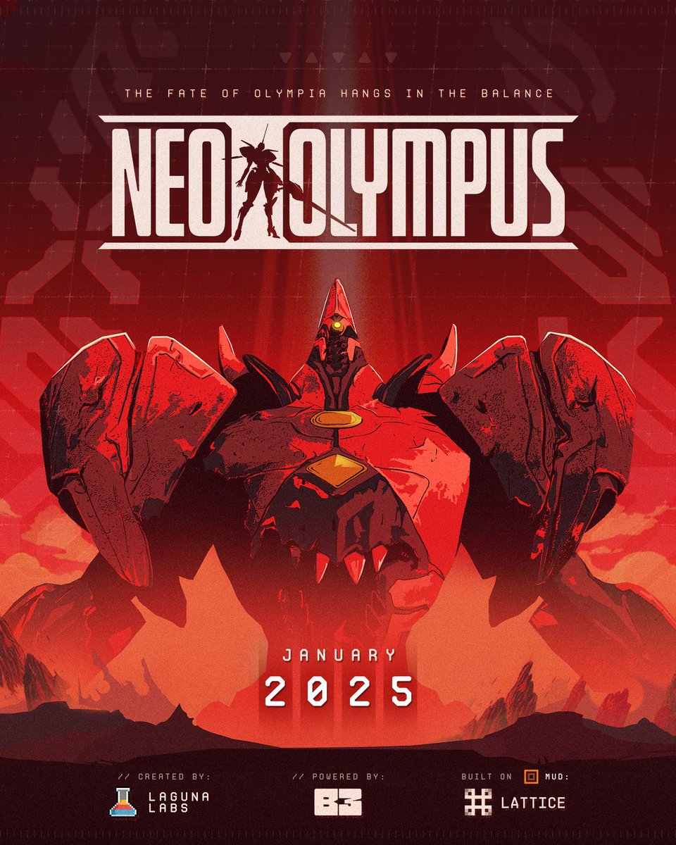 INTRODUCING NEO OLYMPUS - a dynamic, fully on-chain world where players command legendary Mecha Gods or Titan Kaiju in an epic clash of power and strategy. ⚔️

In partnership with <a href="/b3dotfun/">B3 🎮</a> and <a href="/latticexyz/">Lattice</a>, Neo Olympus is being crafted as a highly interoperable, multichain