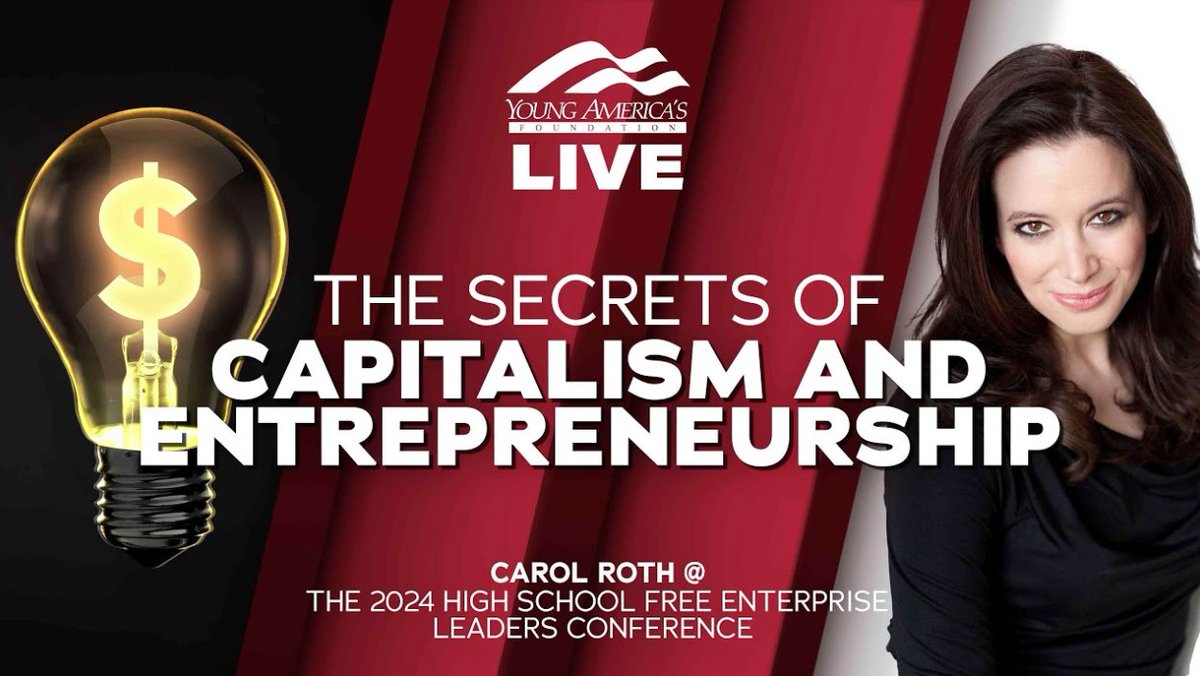 Capitalism unlocks opportunity for everyone. <a href="/caroljsroth/">Carol Roth</a> shares the secrets of entrepreneurship and defending freedom. 

Watch live today! bit.ly/3ZE9Qwo