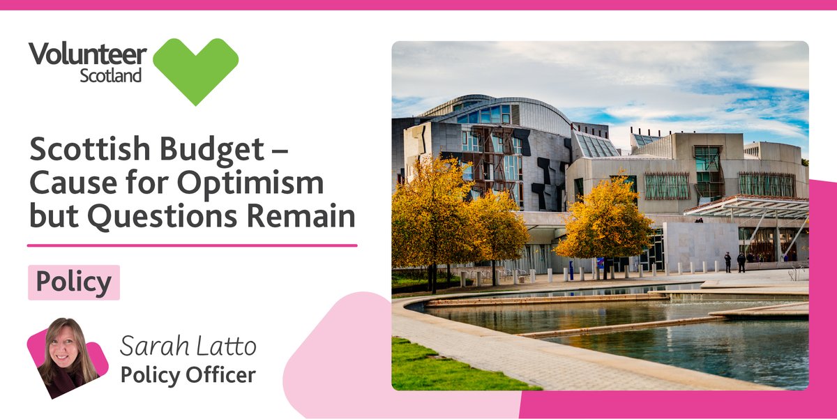 *New Blog* Sarah Latto, VS Senior Policy Officer, discusses the Scottish Budget's impact on volunteering. While there are positives, cuts to Third Sector funding are concerning. Read more: volunteerscotland.net/news/policy-bl…