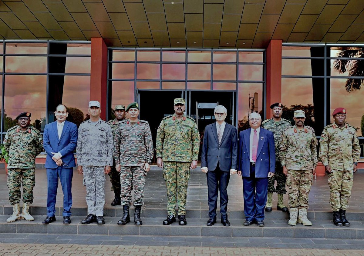 NFSU_Official's tweet photo. In a high-level meeting held at Kampala with the Chief of Defence Forces, Gen Muhoozi Kainerugaba and High Commissioner of India, H.E. Mr. Upender Singh Rawat, NFSU's Uganda Campus Director, Air Commodore K.R. Thaakar, apprised about NFSU, its Uganda Campus, and the way forward. https://t.co/wGXhSktAwA