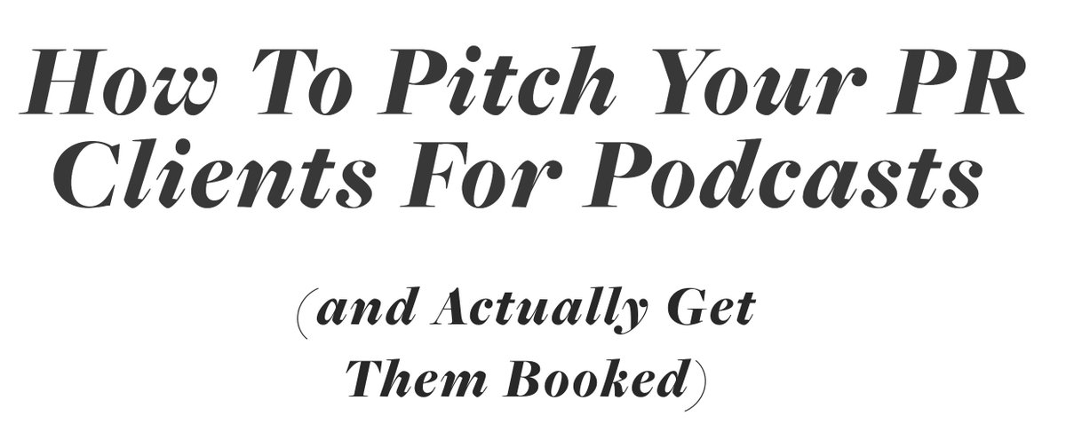 Olivia (@theoliviahowell) on Twitter photo Podcasts are the media future, and if you're a publicist, getting clients booked on podcasts should be your top priority! Pitching podcasts isn’t like traditional pitching, and I’m hosting a workshop to teach you how to do it right. We’ll cover finding the perfect shows, crafting Podcasts are the media future, and if you're a publicist, getting clients booked on podcasts should be your top priority! Pitching podcasts isn’t like traditional pitching, and I’m hosting a workshop to teach you how to do it right. We’ll cover finding the perfect shows, crafting