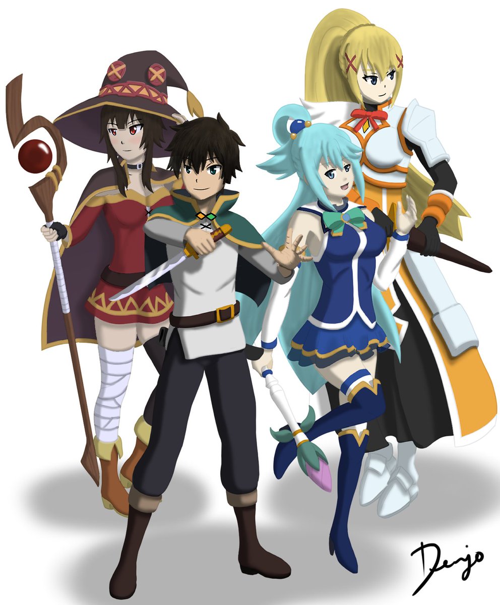 Denjo_art's tweet photo. Kazuma and the Gange from Konosuba

#KonoSubarashiiSekaiNiShukufukuWo #Konosuba #digitalart https://t.co/sjv4duo4t3