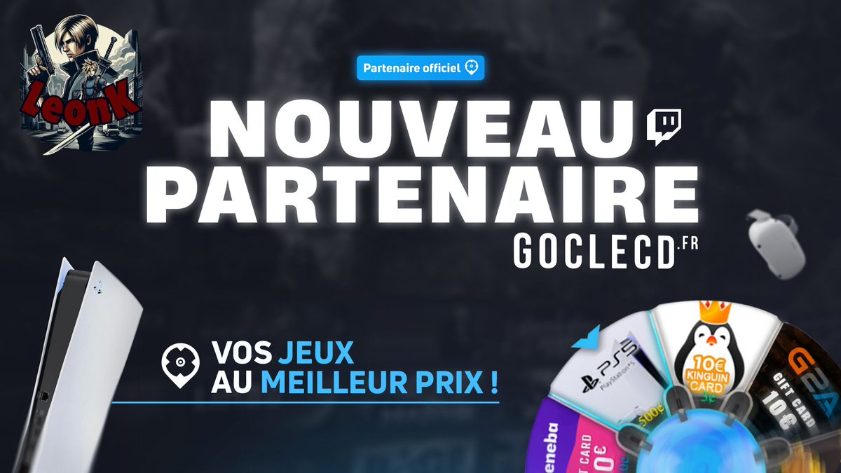 LeonK__TV's tweet photo. ANNONCE PARTENARIAT
@Goclecd est maintenant le partenaire de la chaîne !
#Giveaway tout les mois pour la communauté !
N'hésite pas follow la chaîne pour participer : https://t.co/EeGsbeyqZA https://t.co/CIAMCvtfph