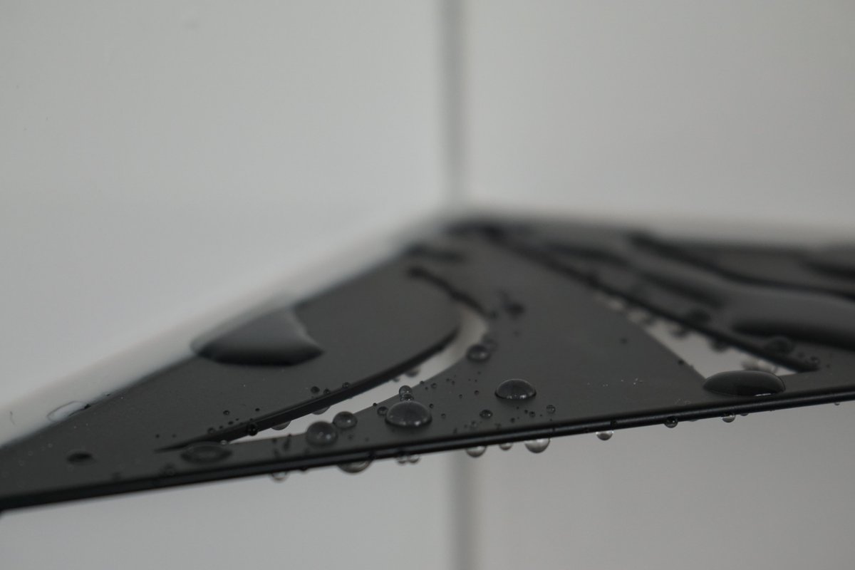 BlankeCorp's tweet photo. Achieve a sleek, functional shower with BLANKE ECKBERT! This robust stainless steel corner shelf, with smart drainage cutouts, is easy to install and available in brushed steel, matte black, and BLANKE NEW YORK EDITION colors. #blanke #eckbert #bathroomstyle #modernshower https://t.co/Jf5d8Adgxu