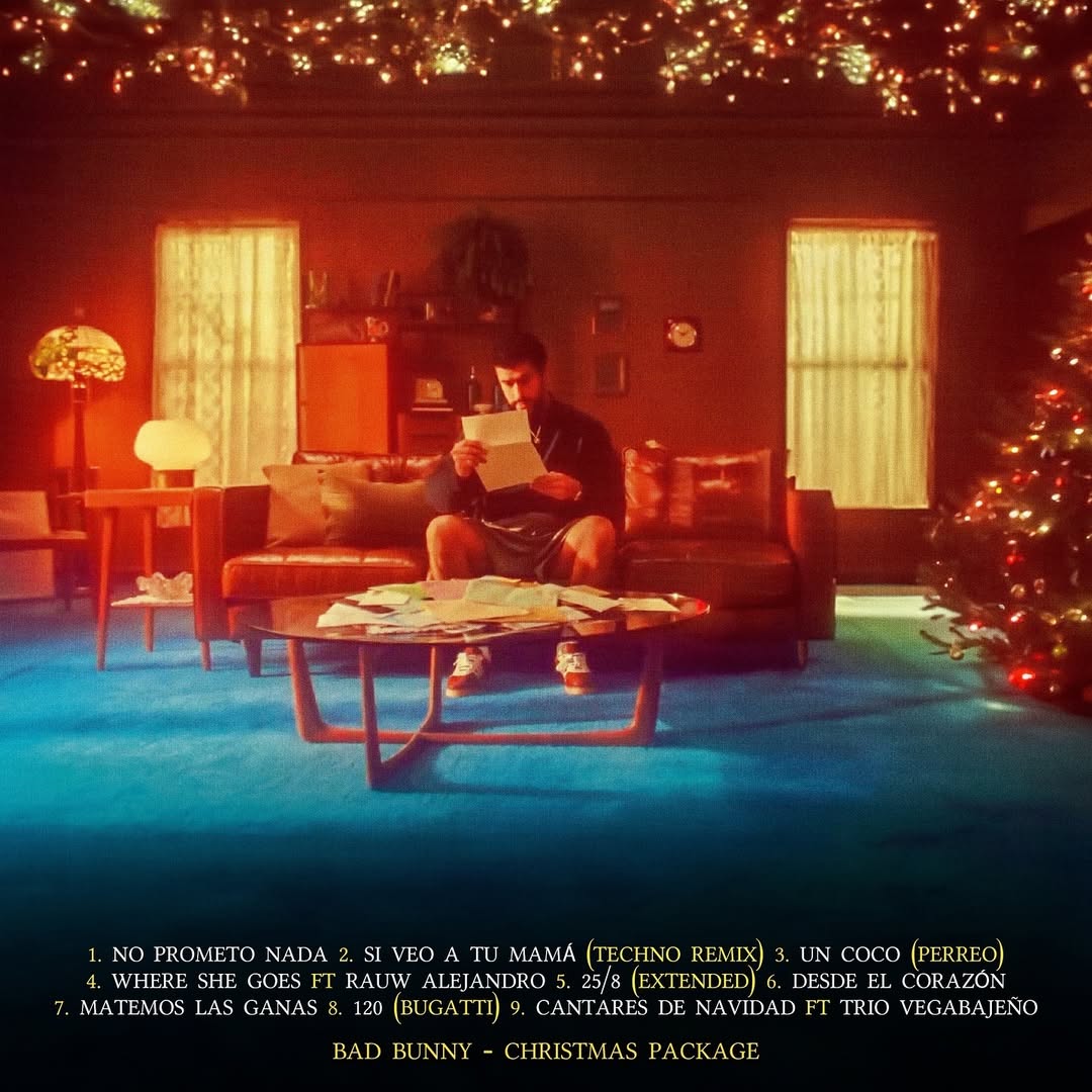 💿 CHRISTMAS PACKAGE (COVER + TRACKLIST)

👤 BAD BUNNY

🗓️ NEVERLAND

Esto sería el MEJOR regalo de Navidad 🎁